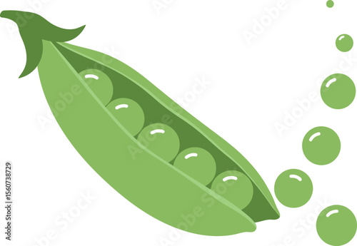 Fresh Green Pea Pod Icon - Healthy Vegetable Food