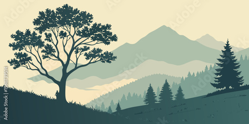 winter landscape with mountains