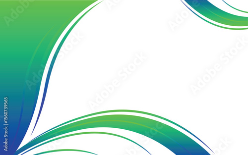 Abstract green and blue gradient Waves Futuristic technology wave lines background. Green abstract wave flow, vector abstract design element. Abstract green gradient