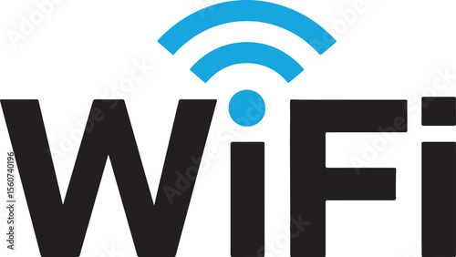 Modern WiFi Logo with Wireless Symbol for Technology Design