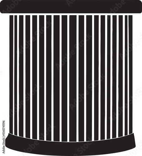 Car Engine Air Filter Silhouette | Flat Black Icon Illustration Vector Format