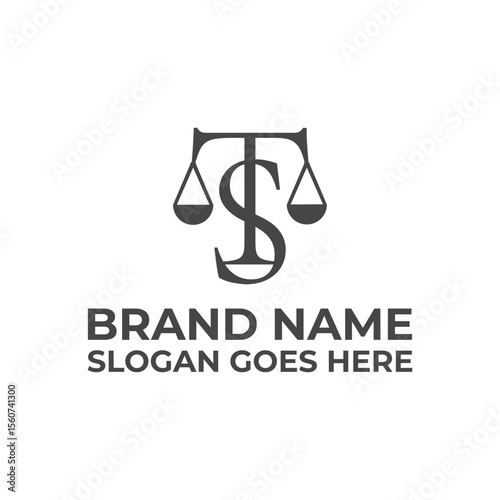 Initial TS Law Firm Logo Elegant Justice Scale Monogram for Legal and Attorney Branding