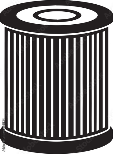 Car Engine Air Filter Silhouette | Flat Black Icon Illustration Vector Format