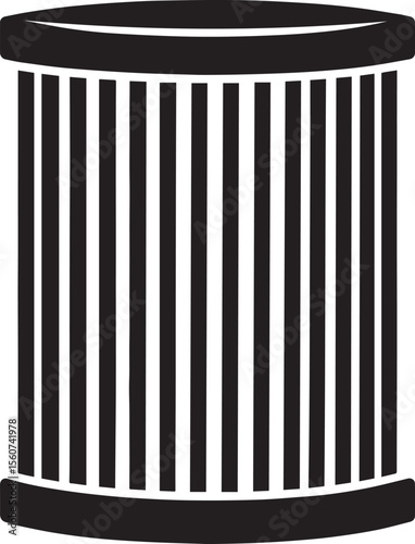 Car Engine Air Filter Silhouette | Flat Black Icon Illustration Vector Format