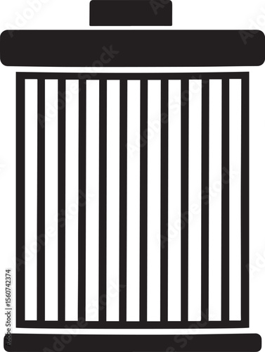 Car Engine Air Filter Silhouette | Flat Black Icon Illustration Vector Format