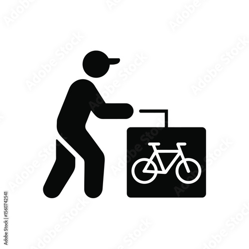 Bicycle delivery courier icon