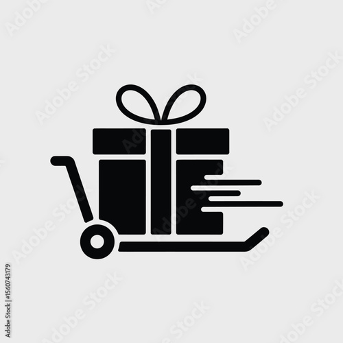 Gift box delivery icon fast shipping
