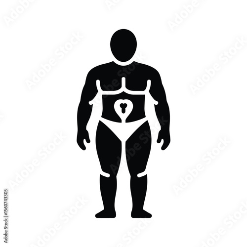 Human anatomy with visible internal organs icon