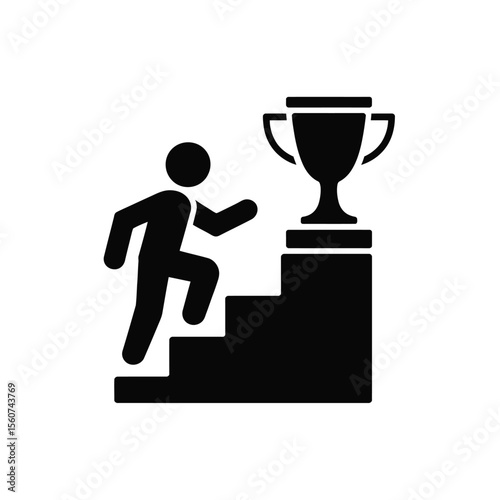 Reaching the summit of success achievement icon