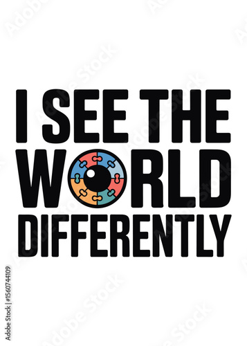 Autism Typography T-Shirt Design