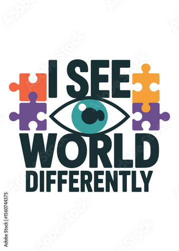 Autism Typography T-Shirt Design