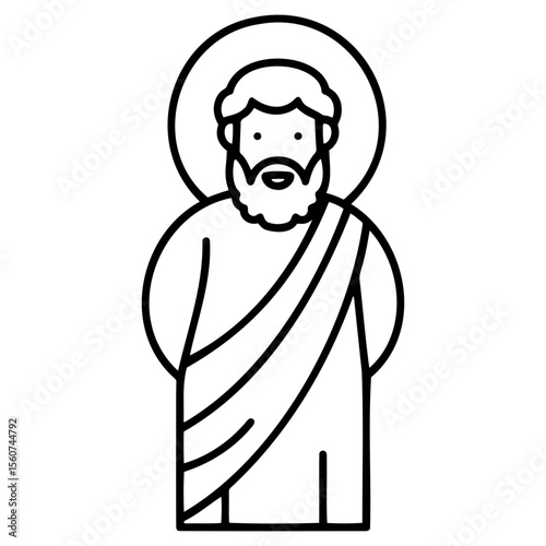 Icon of Saint Peter depicted in a simple line art style