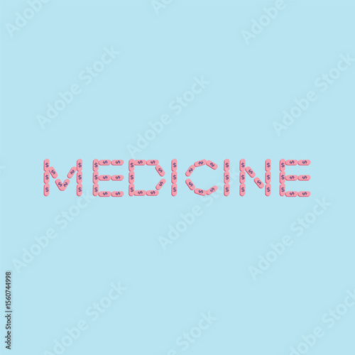 Medicine Lettering with Pills Unique Idea