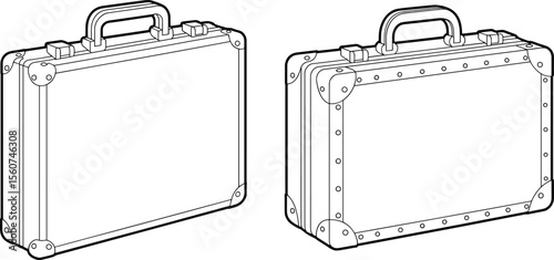 Stylish Briefcase with Handle and Rivet Design, Durable and Professional Accessory for Business, Office, and Travel Fashion Illustration