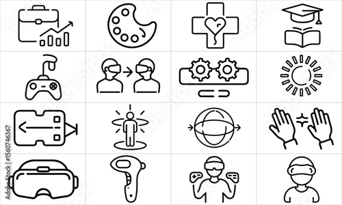 VR Icon Bundle Versatile Vector Icons for Virtual Reality