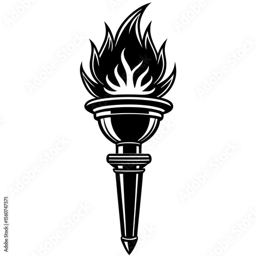 vector illustration of a burning torch