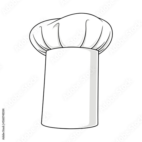 Clean Chef Toque Hat Outline Vector Illustration - Culinary Professional Kitchen Graphic