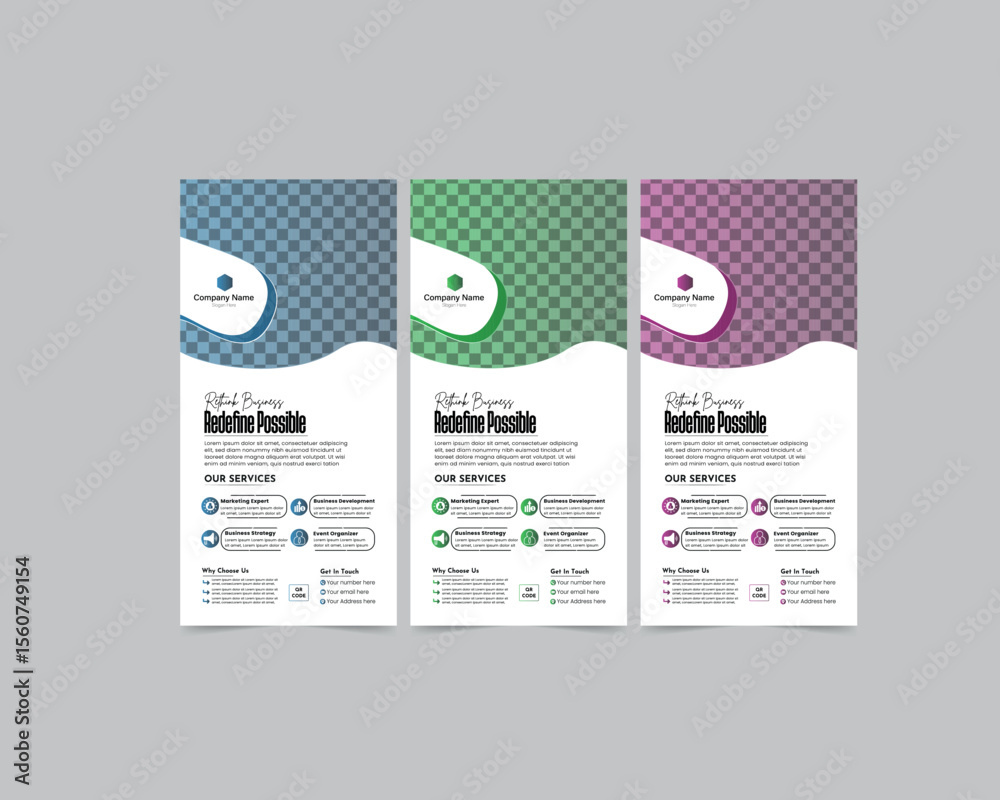 Obraz premium DL Flyer Design Template with Minimal Layout