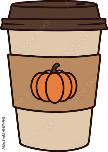 Pumpkin Spice Latte Cup - Autumn Drink & Fall Beverage

