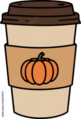 Pumpkin Spice Latte Cup - Autumn Drink & Fall Beverage

