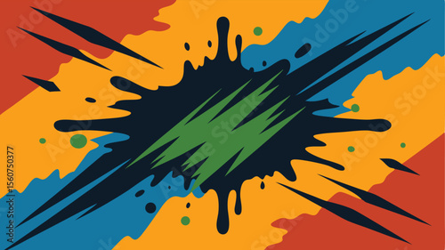 Abstract colorful splatter with textured details perfect for various creative designs