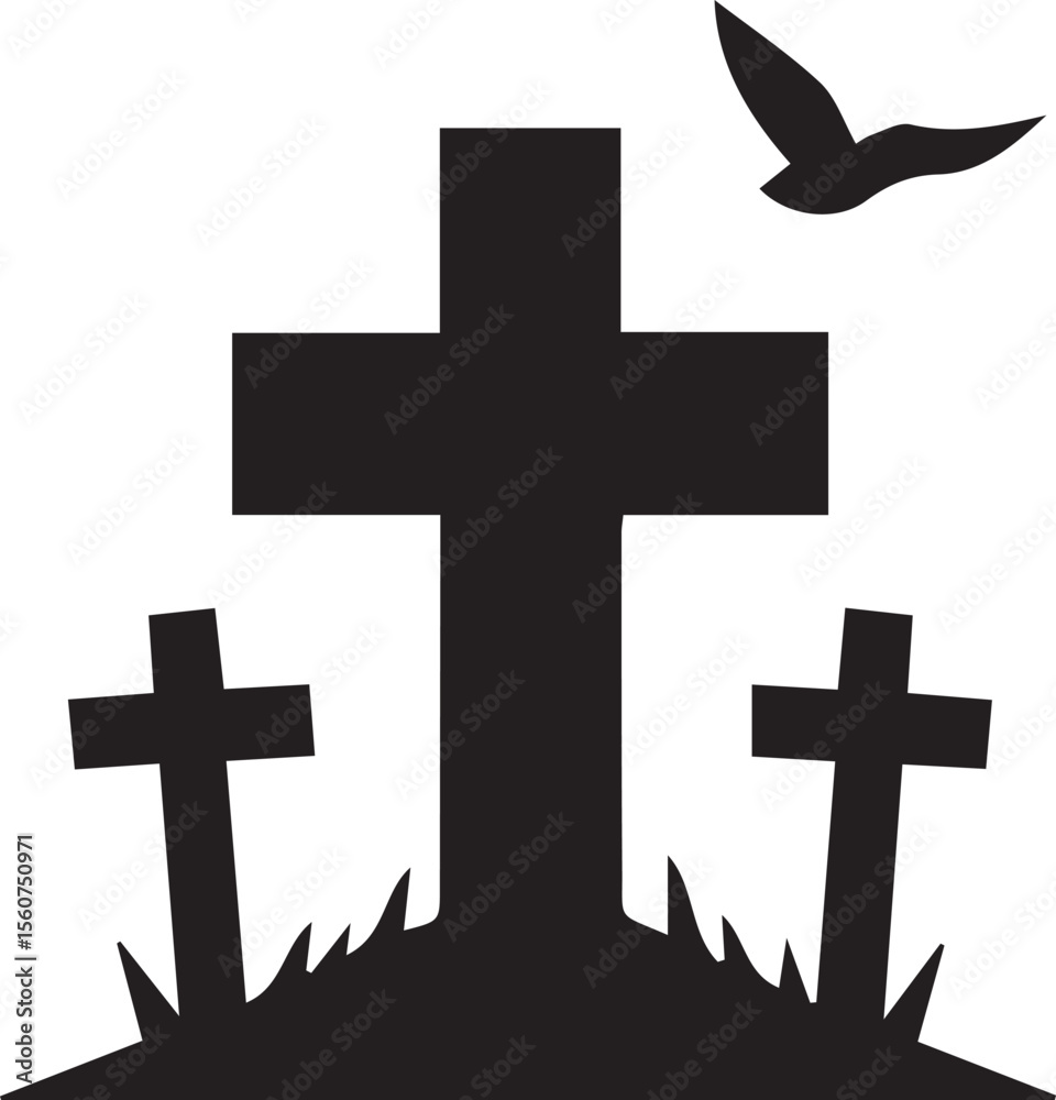 Fototapeta premium cross on the background silhouette