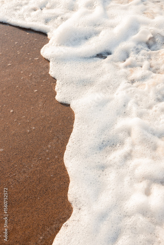 sand beach in the morning with bubbles