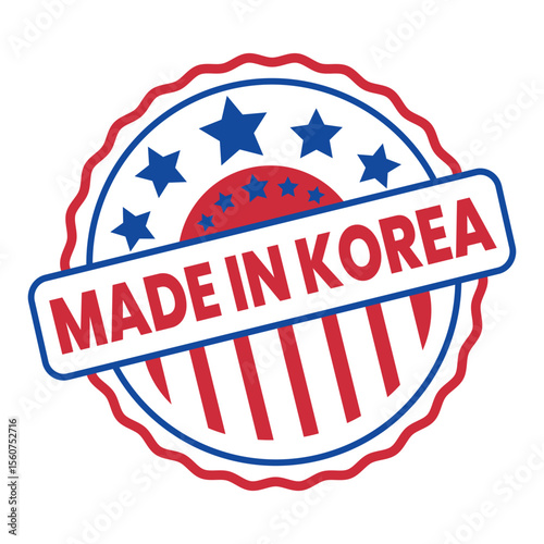 made in South Korea stamp, South Korea origin label, Korean product stamp, made in Korea badge, South Korea quality label
