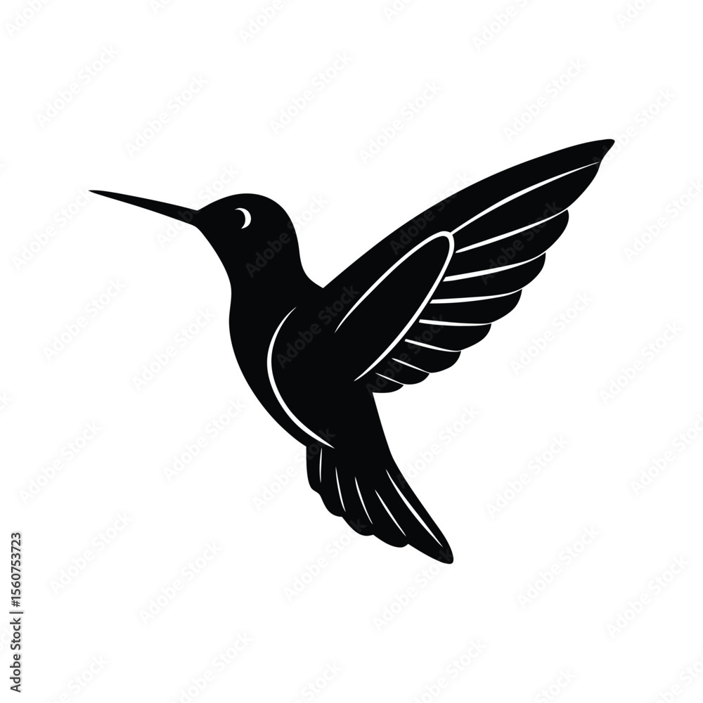 Obraz premium Hummingbird Silhouette Vector Illustrations