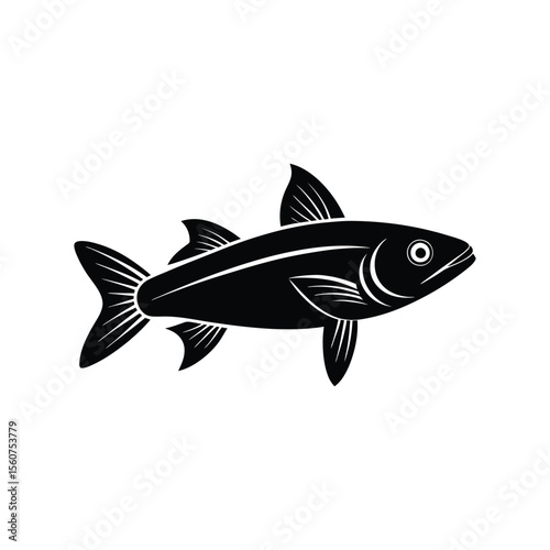 Mullet fish silhouette vector illustration