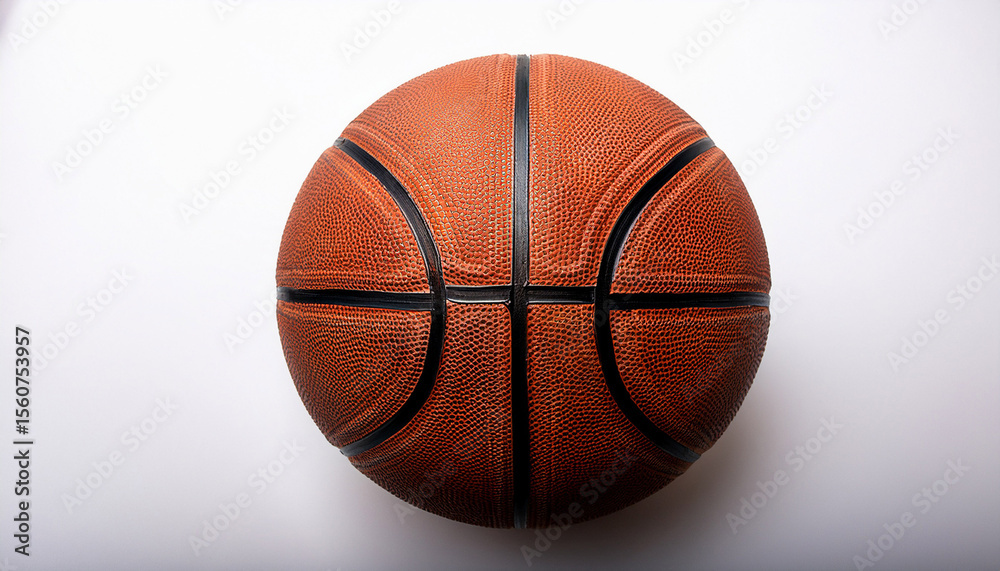 Fototapeta premium a basketball isolated on a white background the basketball has the typical speckled pattern and black lines that distinguish it from other sports balls