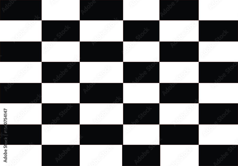 Fototapeta premium Abstract black and white chess in rectangle shape