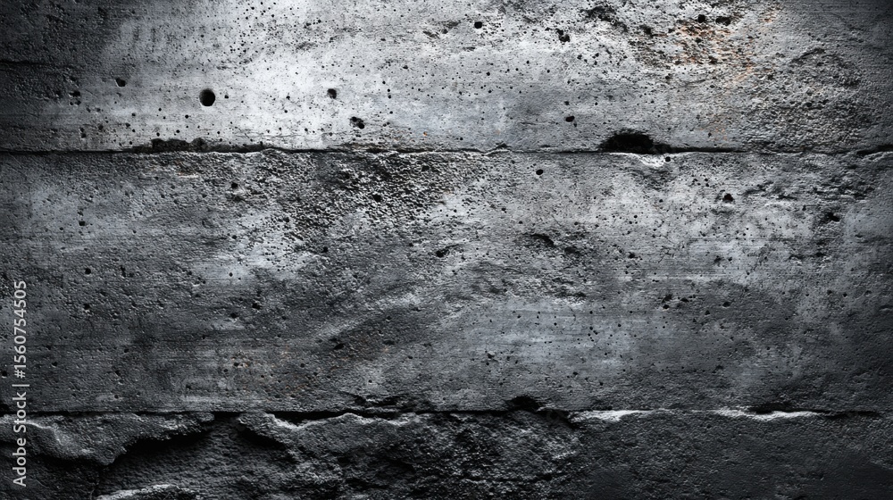 Obraz premium Surface of a gray concrete wall displays various textures and imperfections, revealing an industrial aesthetic and urban character.