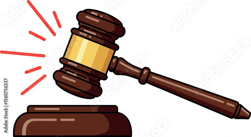 Judge's Gavel: Justice, Law, Auction & Decision Icon