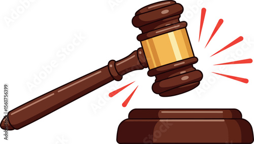 Judge's Gavel: Justice, Law, Auction & Decision Icon