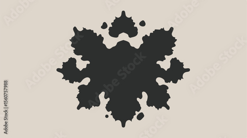 Abstract ink blot silhouette on a white background suggesting faces and surrealism