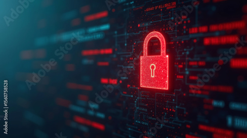 Hacker attack. Security breach, system hacked, internet cyber attack alert with red broken padlock, cybersecurity
