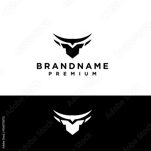 creative abstract simple Bull head vector logo concept