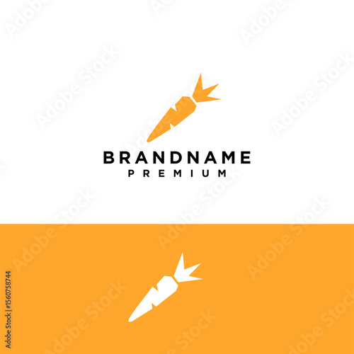 orange carrot logo vector template for your business, farm, vegetable product, food brand, etc