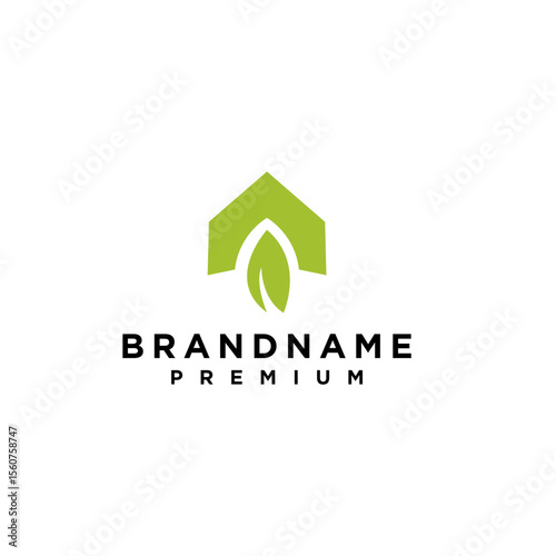 Green House logo Design vector, Nature House Logo