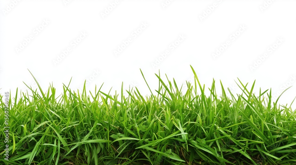 Fototapeta premium fresh green grass with a border, isolated on a white background