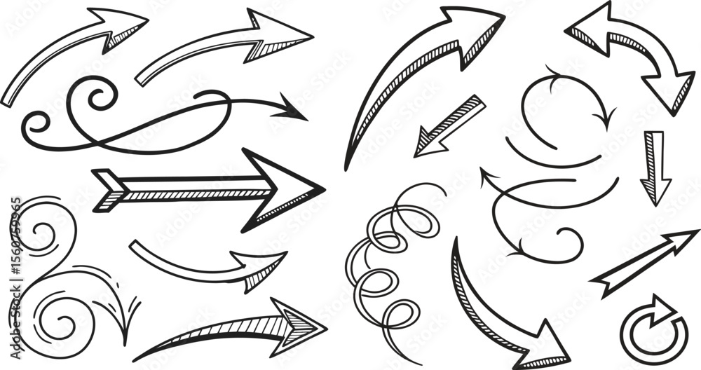 Obraz premium Arrows big black set icons. Arrow icon. Arrow vector collection. Arrow. Cursor. Modern simple arrows. Vector illustration.