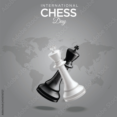 international chess day  chess day, july, checkerboard, success, card, checkmate, bishop, isolated, international chess day, intelligence, cover, creative, silhouette, simple, advertising, day, emblem