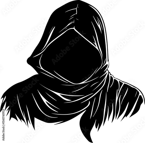 silhouette of hooded grim reaper figure