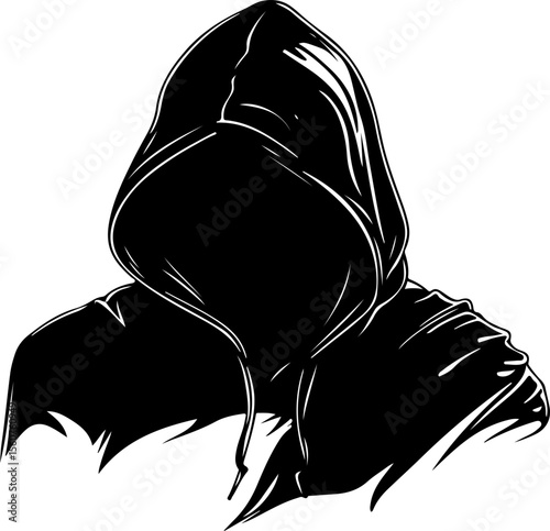 silhouette of hooded grim reaper figure