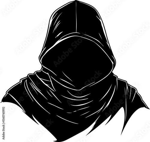 silhouette of hooded grim reaper figure