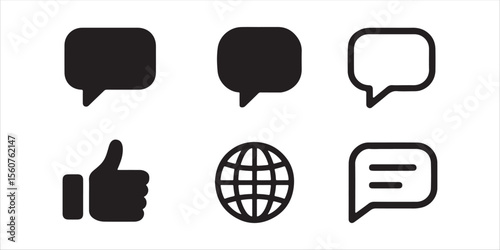 A minimalist black silhouette of a massage icon and like icon, set of vector icons.