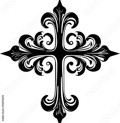 ornate christian cross floral decoration