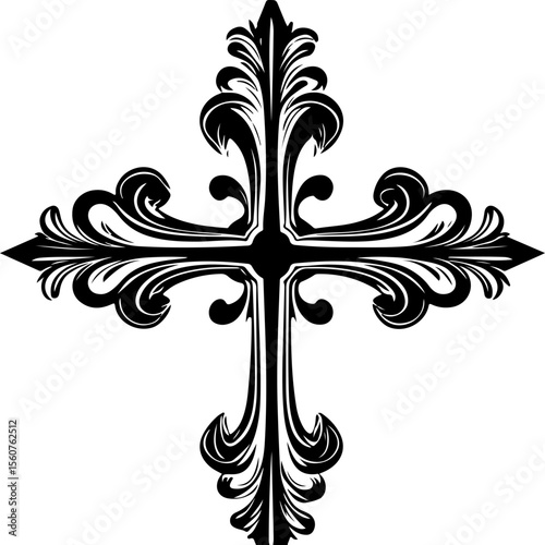 ornate christian cross floral decoration