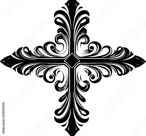 ornate christian cross floral decoration